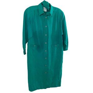 Tailored Vintage Silk Button-front Sheath Dress, Sz 6